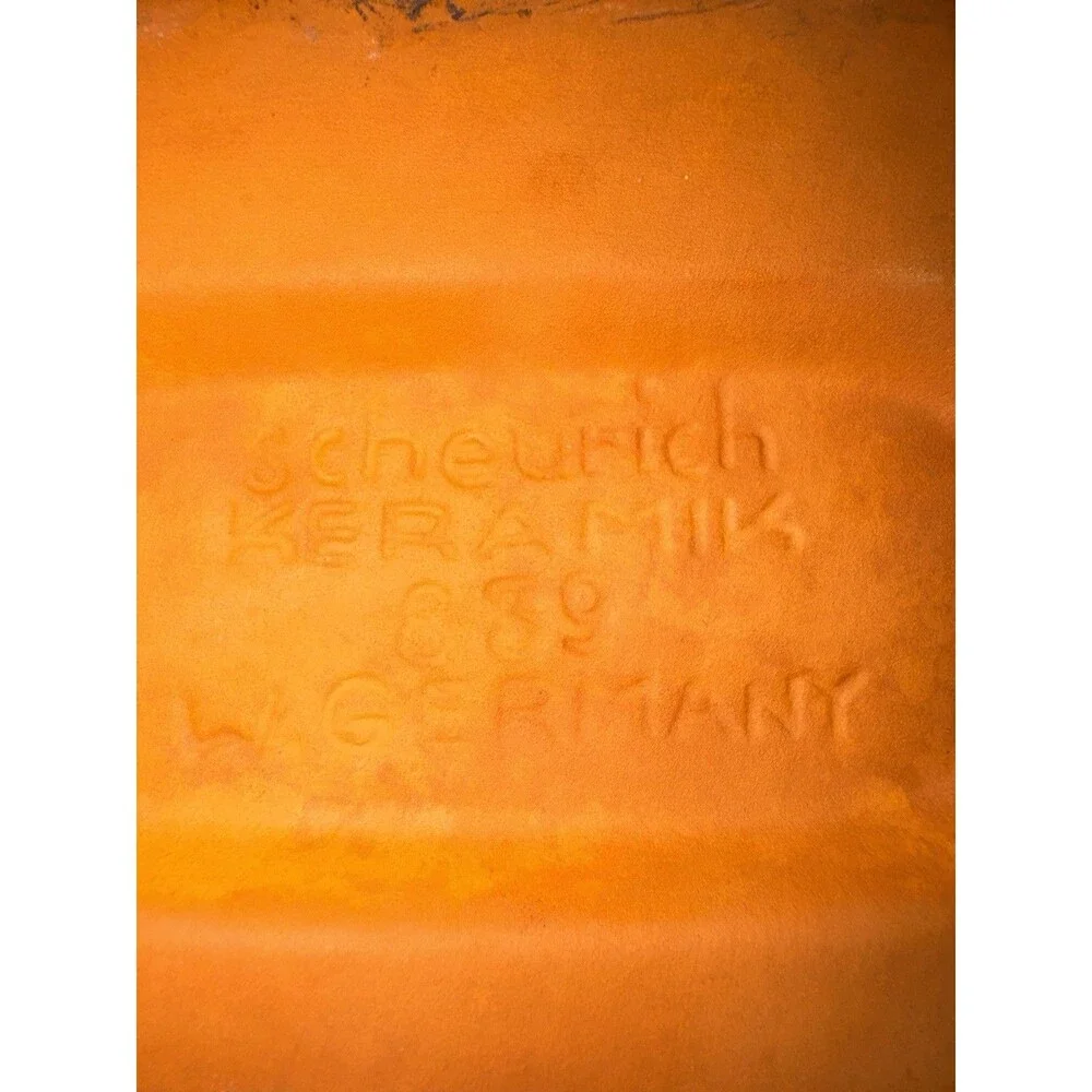 Vintage Scheurich Keramik Terracotta Clay Roaster Made In Germany Great Shape
